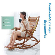 Sedia a dondolo pieghevole reclinabile in legno, per spiaggia, giardino, terrazza, campeggio, coperta