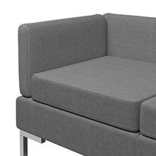 Tidyard Divani Centrali Modulari con Cuscini, Moderno Divano, Divano Ufficio, Divani da Soggiorno in Tessuto 2 pz Grigio Scuro