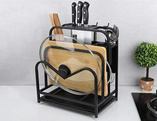 LYM &ripiano di stoccaggio Scaffale da Cucina, Tagliere in Acciaio Inossidabile taglierino portaoggetti ripiano Multifunzione for la casa - Nero Scaffale di Finitura