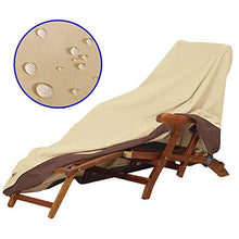 Copertura impermeabile per sdraio da giardino, protezione antivento anti UV, in rattan, 208 x 76 x 41 – 79 cm (marrone e beige)