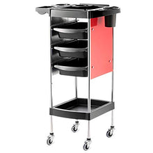 ZHFZD Pratico Carrello con cassetti, deposito per Salone di Bellezza, Trucco, Accessori per Capelli, Design Mobile, 5 Strati di mensole e Ruote (Colore: Rosso)