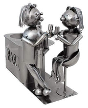 Brubaker Amanti portabottiglie Vino Presso Il Bar Oggetti Decorativi in Metallo Oggetto Decorativo Coppia Regalo Stand Bottiglia con Biglietto di Auguri