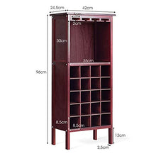 Giantex - Portabottiglie Cantinetta per Vino in Legno per 20 Bottiglie, Scaffale per Bottiglie di Vino con 4 Porta Calici, Vintage, per Cucina, Bar, 42 x 24,5 x 96 cm (Marrone)