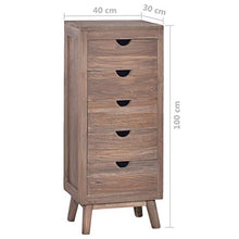 vidaXL Credenza con 5 Cassetti 40x30x100 cm in Legno Massello di Teak
