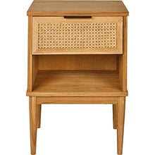 Meubletmoi HURA 5726 - Comodino in acacia e rattan, con 1 cassetto e 1 cuccia