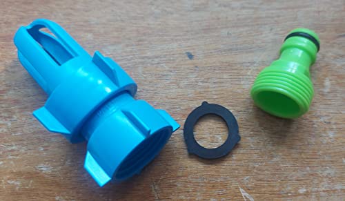 AQWater4all Blue Magic - Adattatore per riempire e Svuotare materassi ad Acqua, con Attacco Compatibile Gardena