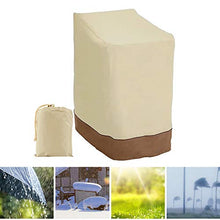 Coprisedia Impilabile Impermeabile E Reclinabile 420D Oxford, Copertura Per Sedie Da Giardino/Balcone, Proteggere La Sedia Da Vento / Raggi Uv / Polvere / Foglie, 114*85*65cm, Beige+Marrone
