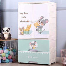 ZKHD Armadietti Armadio Assemblato per Bambini, Armadi Addensati Semplici Armadi Assemblati, Armadi in Plastica, Pulegge Mobili Inferiori, Pulizia Facile,57 * 38 * 105cm
