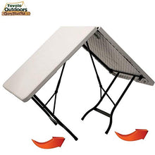 BAKAJI Tavolo Pieghevole in Resina 244x76x72cm HDPE Struttura in Metallo Rinforzato Richiudibile a Valigetta con Maniglia, Arredo Giardino, Casa, Camper, Campeggio, PIC-NIC (244x76x72cm)