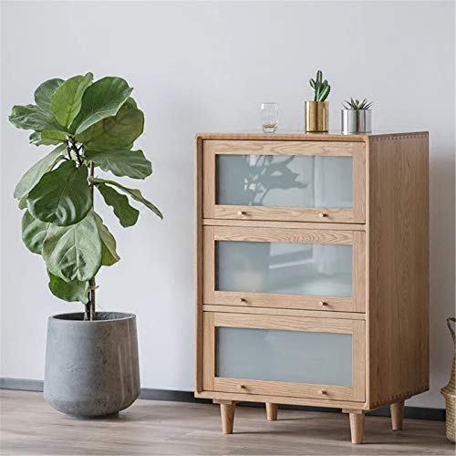 XuZeLii Credenza Modo di tè in Legno massello di Moda Piccolo Appartamento Soggiorno mobili per la Cucina casa Cucina Cabinet Adatto per Ingresso Bagno (Colore : Natural Color, Size : 64x42.5x98cm)