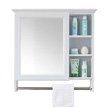 RXDP Armadietto a specchio da bagno, specchio da trucco rettangolare a parete, con armadio portasciugamani, 5 vani portaoggetti/A / 69cm / 1