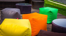 Ecopuf Cube L Pouf Poggiapiedi da Esterno in Poliestere Impermeabile Pieno di Palline di Polistirolo