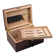 WRJY Humidor per sigari Scatola per sigari, Scatola Regalo da Uomo con armadietto idratante a Doppio Strato in Legno di Cedro Importato, con umidificatore e igrometro Scatola idratante