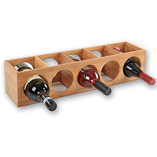 Gräfenstayn® 30543 cremagliera del vino CUBE - impilabile in legno di bambù per 5 bottiglie di vino per posizionare, collocazione o per montaggio a parete, ampliabile, Dimensioni 13,5x12x53 cm