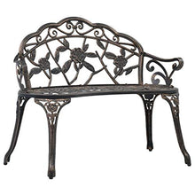 BIGTO - Sedia da giardino in alluminio pressofuso, 100 x 54 x 80 cm, colore: Bronzo