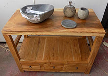 Marblechic - Mobile Bagno in Teak massello Piano in suar cm 100x50x78h Industrial arredo