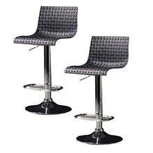 CMX-Barhocker Set di 2 sgabelli da Bar, sgabelli girevoli Regolabili con Schienale, Sedile a 360 Gradi, sedie da Pranzo con Ampia Base in Ferro per Cucina, bancone, Bar, Nero/Bianco/Grigio
