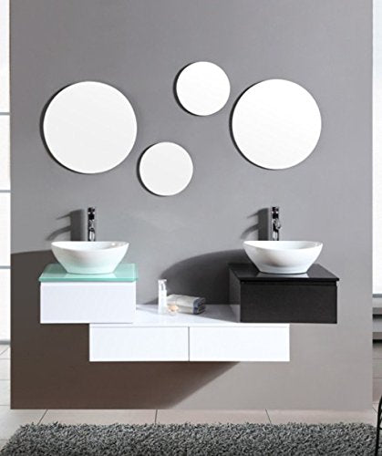 Baqgno Italia Mobile Arredo Bagno cm 150 sospeso bianco con lavabo d'appoggio con specchi Mobili arredi 1 l