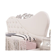 iperbriko Letto Matrimoniale Barocco in Ecopelle Bianca con Contenitore 215x220xh.140 cm
