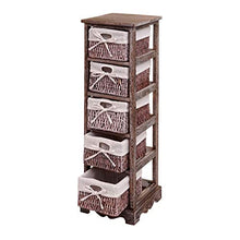 Mendler Serie Vintage scaffale cassettiera con 5 ceste Legno di paulonia 28x25x90cm Marrone