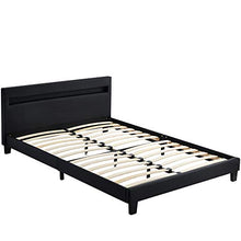 WGYDREAM Letto Telaio Letto Matrimoniale Black Solid Bedstead Base con Colore LED Lighting Leather Headboard Letto Matrimoniale per Adulti Bambini Bambini, 140 X 200 Cm