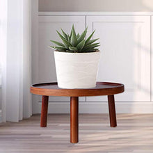 QIEZI Portapiante in Legno per Piante, portafiori in Vaso Portavasi da Giardino Rotondo Espositore per Piante da Interno, Esterno, Espositore per Piante Mid Century Arredamento Rustico