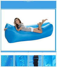 HongTeng Divani Sacco a Pelo Gonfiabile Blu Portatile Divano Letto Pigro Letto Aria Beach Park Travel Singola Pausa Pranzo Sedia 76 × 193 × 50 cm