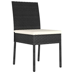 FAMIROSA Set da Pranzo da Giardino 5 pz in Polyrattan Nero-5694