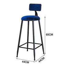 CMX-Barhocker Sgabello da bancone Moderno Rivestito in Velluto con Gambe e poggiapiedi in Metallo, Sedia da Pranzo da Pub in Cucina, Altezza Seduta 65 cm / 75 cm