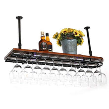 PZW Semplice e Creativo Portabottiglie da Vino Rosso Bar Portabottiglie Cornice da Vino in Vetro Appesi Calici Retrò Cornice in Vetro da Vino Rosso Capovolta Appendini per Vino con Luci82 * 28cm