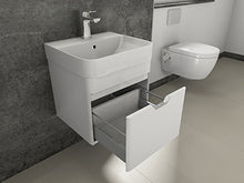 Aqua Bagno Set di mobili da bagno Piccolo, con mobiletto da bagno, in ceramica, 48 cm, colore: bianco