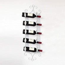 Cremagliera Del Vino Del Metallo Portabottiglie Per Vino Pratico Scaffale Per Bottiglie Di Vino- Portabottiglie Da Parete, Contiene 5 Bottiglie Di Vino Rosso
