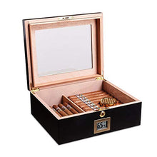 Minmin Cigar Box Desktop Humidor Cedar Wood grande capacità fumatori continentale Cigar Cabinet Skylight, 295x247x100mm accessori del sigaro (Size : 295x247x100mm)