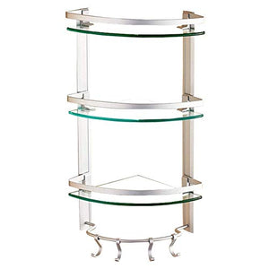 Mensola da bagno, mensola portaoggetti - 1/2/3 Livello Bagno Mensola doccia Caddy lega di alluminio di vetro di stoccaggio Rack for le forniture di cucina con partizione portasciugamani da bagno (Dime