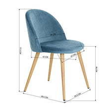 Coavas Sedie da Pranzo Sedie per Sala d'attesa e Studio Set di 2 Morbidi Cuscini in Velluto Sedile e Schienale, con Gambe in Metallo, Sedie per Sala Studio, Sala da Pranzo e Soggiorno, Blue