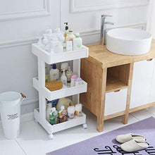 LYM &ripiano di stoccaggio Mensole della Cucina, da Terra delle Famiglie Multifunzione Scaffale Ruote -3 Strato Scaffale di Finitura