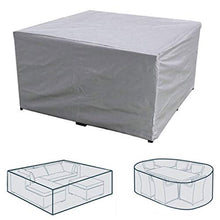 Q&Z Coperture per Giardino,Impermeabile Copertura della Mobilia Anti Vento Copertura per Mobili per Set Arredo Giardino Rettangolare Protezioni del Patio Compatibile con Tavolo Sedia Divano