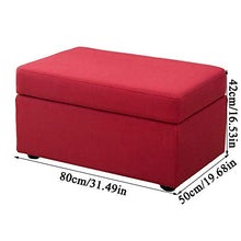 Sgabello con struttura a strisce, Divano in tessuto Sedile smontabile Panca alta Sedia in spugna elastica Ottoman portatile 50 * 50 * 42cm / 80 * 50 * 42cm Camera da letto Soggiorno disponibile, Rosso