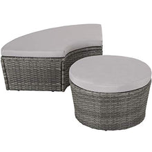 TecTake 800764 Letto Isola Alluminio Rattan, Sdraio Prendisole Arredo Esterno Giardino | Larghezza: ca. 180cm | Disponibile in Diversi Colori (Grau | No. 403422)