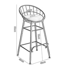 Yxsd Sgabelli di barra Dressing Sgabello ristoranti High for residenziale e commerciale Cucine Colazione Con schienale poggiapiedi Sedie da pranzo, cucina Pub Gambe Industrial Metal Sgabelli contatore