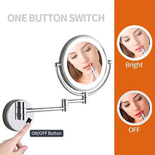 Specchio da bagno, anti-appannamento, specchio da Specchio da bagno a LED illuminato impermeabile, specchio per il trucco con luci da 8 pollici, specchio per vanità con ingrandimento 5x per bagno in b