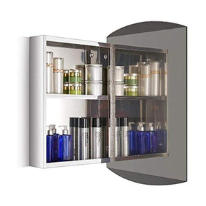 KSW_KKW Specchio Mobiletto del Bagno, Montaggio A Parete Bagagli Mobile con Anta Singola, Bagno Gabinetto (Colore: Argento, Size: 15.7 * 23.6 * 4.3 Pollici)