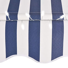 Goliraya Tenda da Sole Retrattile Manuale con LED,Tenda da Sole Giardino/Patio/Terrazzo Blu e Bianco/Bianco e Arancione/Antracite/Crema/Arancione e Marrone 150 cm/200 cm/250 cm/300 cm/350 cm/400 cm