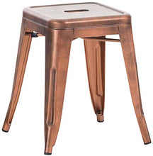 Panchetto Multiuso Armin in Metallo I Sgabello Industriale Impilabile I Sgabello Fisso Urban da Cucina Alt. 46 CM I Carico Max 200 kg, Colore:Rame