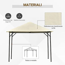 Outsunny Gazebo da Giardino ed Esterno 3x3m in Metallo con Doppio Tettuccio Pieghevole, Bianco Crema