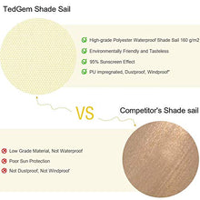 Mioke Tenda da Vela Parasole Ombreggiante Rettangolare 2 x 3m Impermeabile per Terrazza Campeggio Giardino Esterno (Beige)