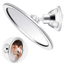ZREAL Specchio per Trucco Specchio Bagno Piccolo Specchio Doccia Anti-Appannamento in Metallo Cromato Specchio con 360 Gradi Rotating Ventosa Rotondo per Bagno e Doccia