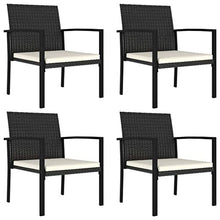 SKM Set da Pranzo da Giardino 5 pz in Polyrattan Nero (32.65kg)