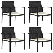 FAMIROSA Set da Pranzo da Giardino 5 pz in Polyrattan Nero-5706