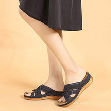 AFANG Sandali Zeppa Donna Casual Punta Tonda Piattaforma, Caviglia Comfort Estivo Scarpe Passeggio Antiscivolo, Tacco Cava Comfort Antiscivolo Moda Sandali,D,41